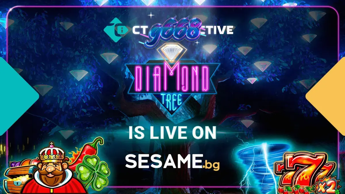 Tampilan antarmuka permainan slot Diamond Tree Jackpot yang menampilkan grafis cerah dan simbol-simbol menarik.